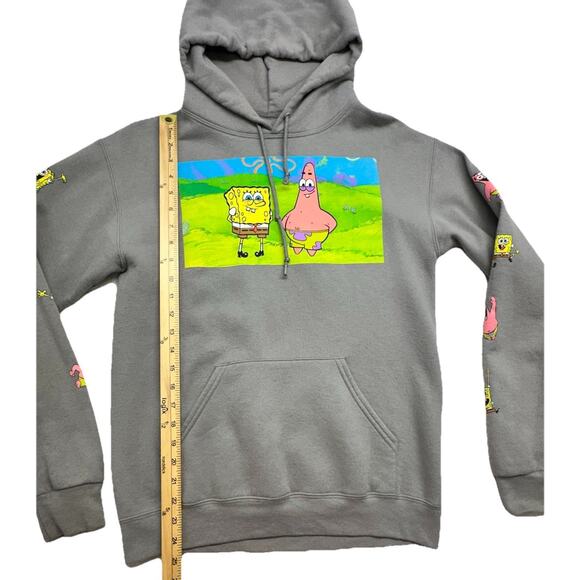 Spongebob Squarepants Sweatshirt Hoodie Unisex Size Small Gray Nickelodeon - Picture 2 of 7